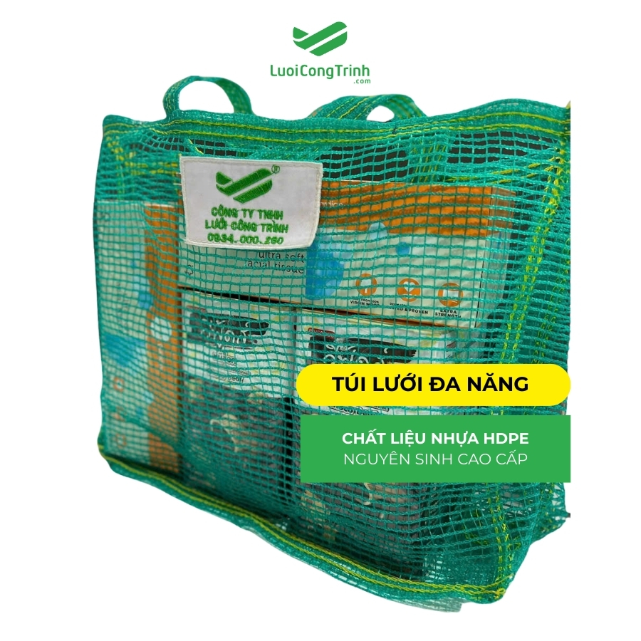 Túi lưới xách tay đa năng – Chất liệu HDPE bền, thoáng, tái sử dụng nhiều lần – đựng đồ, đi chợ tiện lợi.