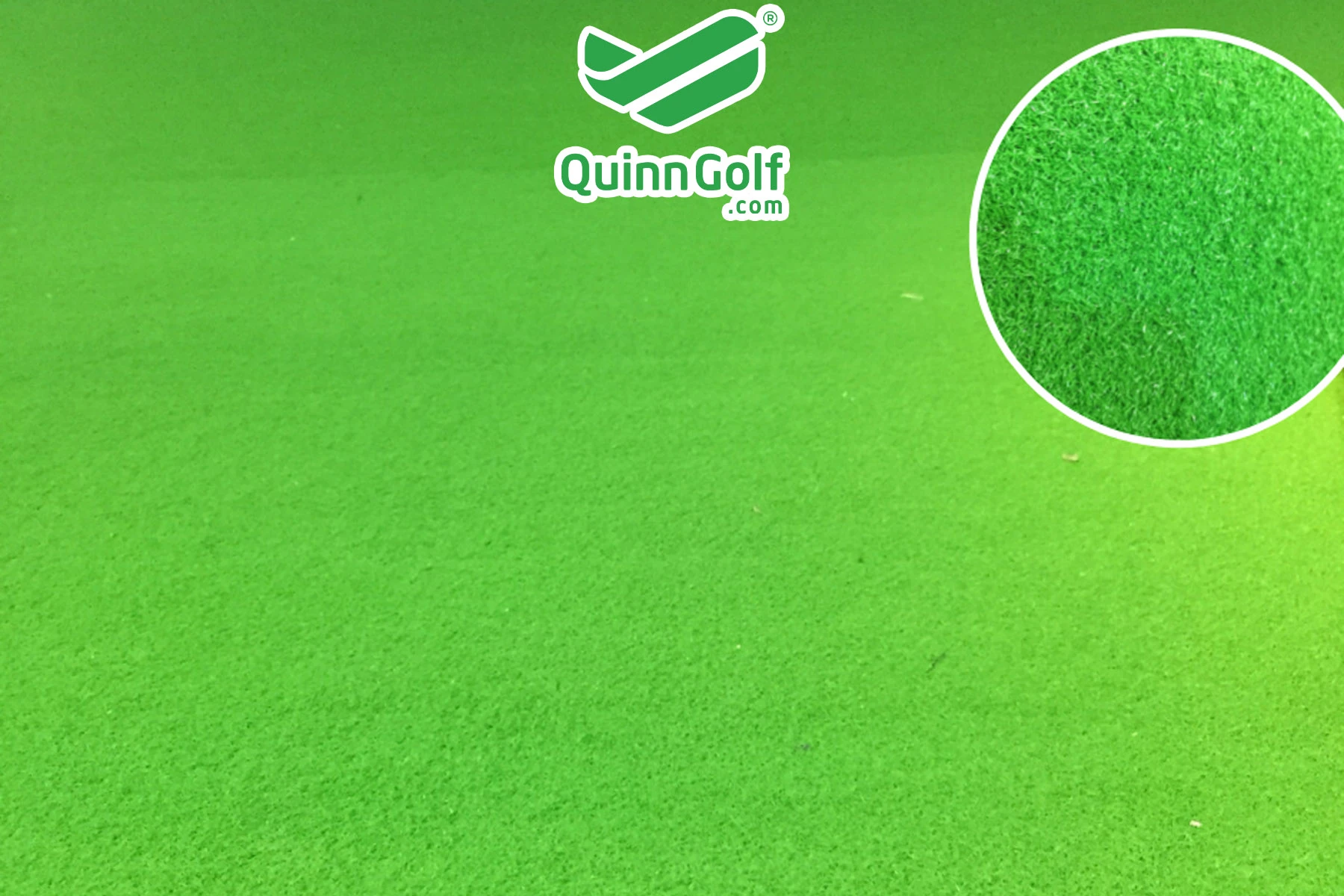 Lime green artificial golf grass