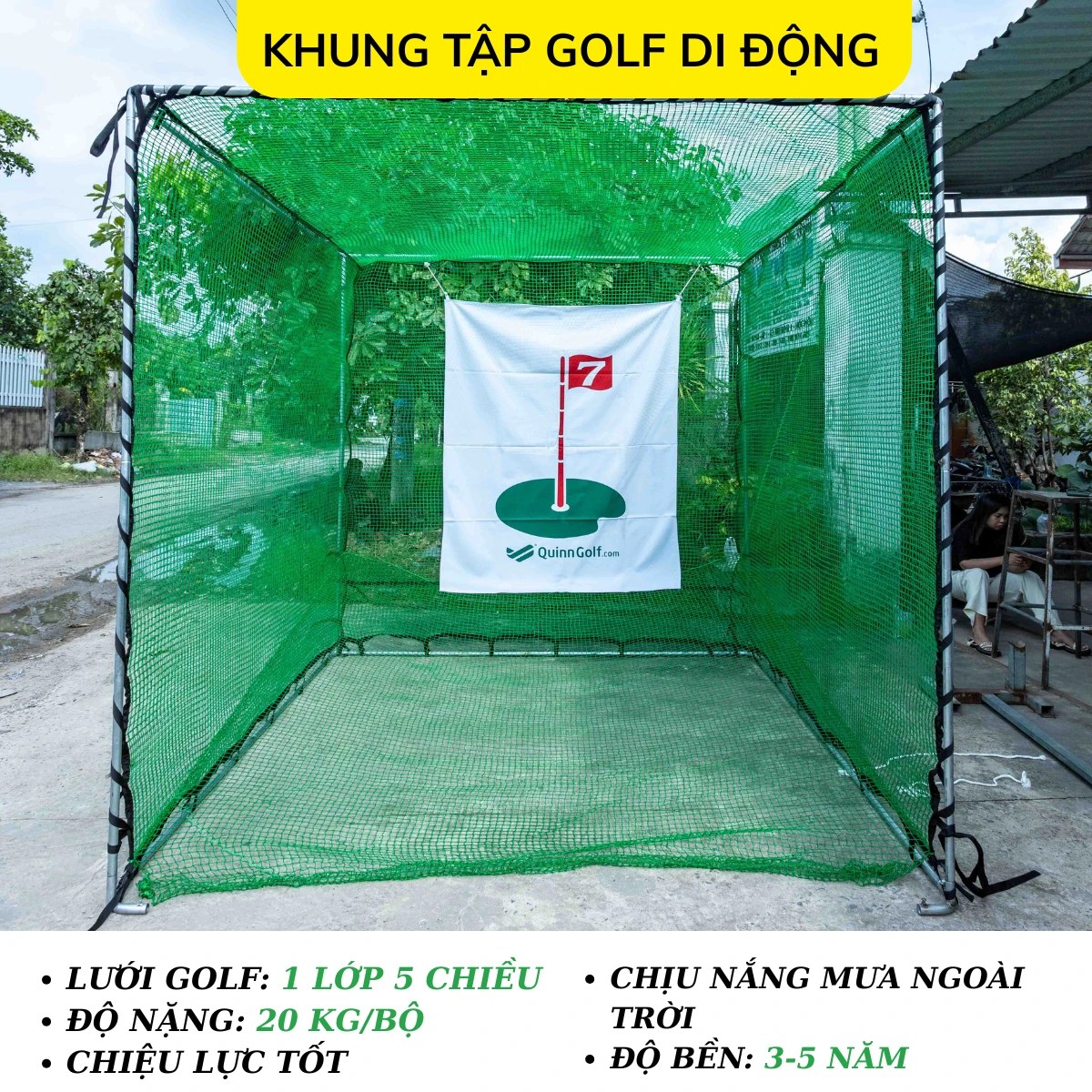 Khung Tập Golf Di Động – Lưới Golf 1 Lớp
