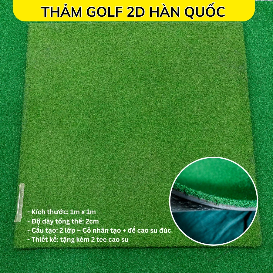 Korean 2D Golf Practice Mat - Size 1Mx1M