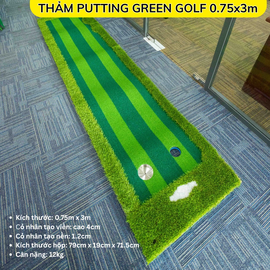 Portable Golf Putting Green Mat – Size: 0.75m x 3m