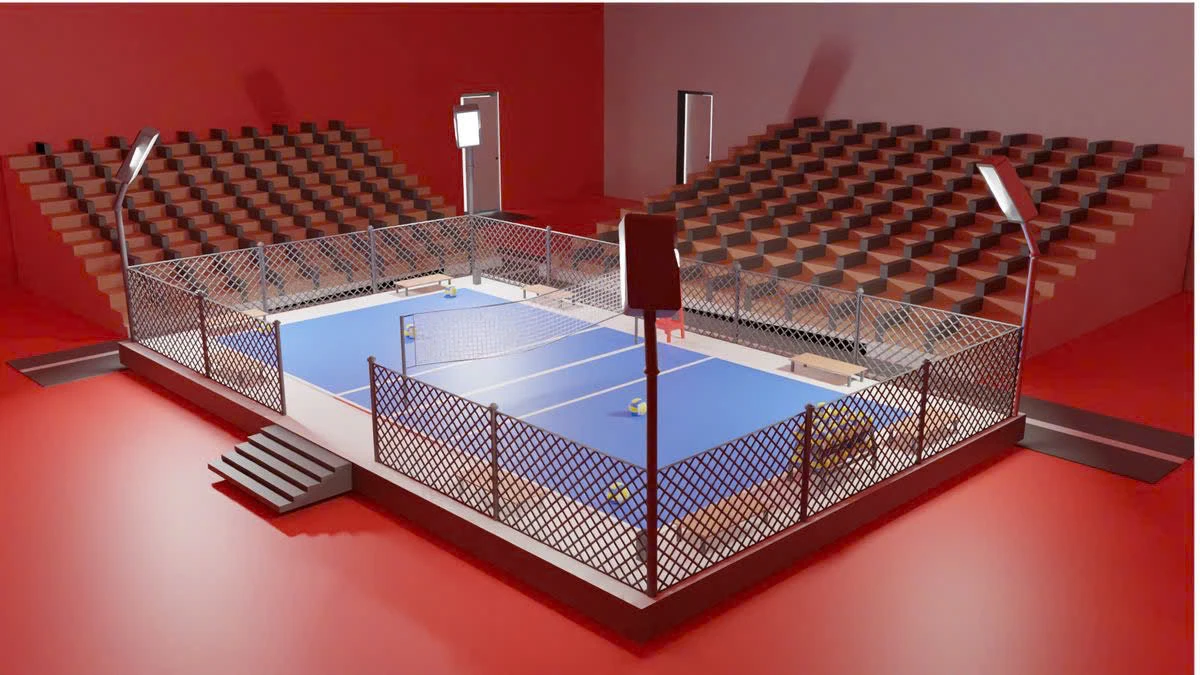 Volleyball court construction