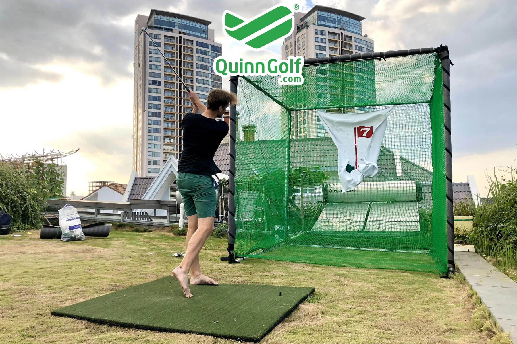 Portable golf practice net frame